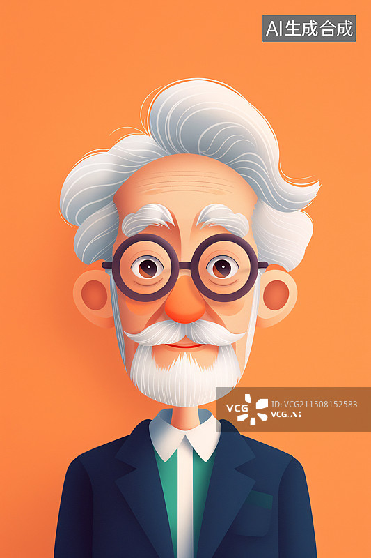 【AI数字艺术】老年人养老微笑重阳节祖父母生活方式插图图片素材