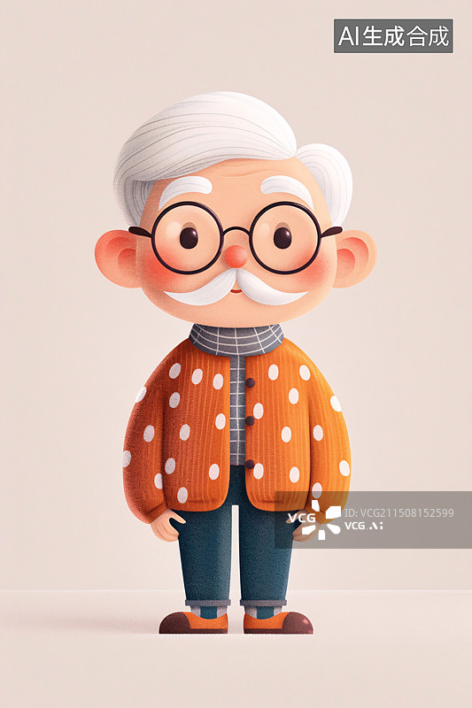 【AI数字艺术】老年人养老微笑重阳节祖父母生活方式插图图片素材