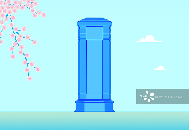 徐州淮海战役烈士纪念塔矢量插画图片素材