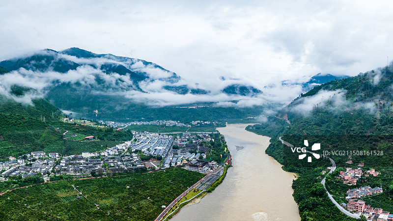石棉安顺场全景图片素材