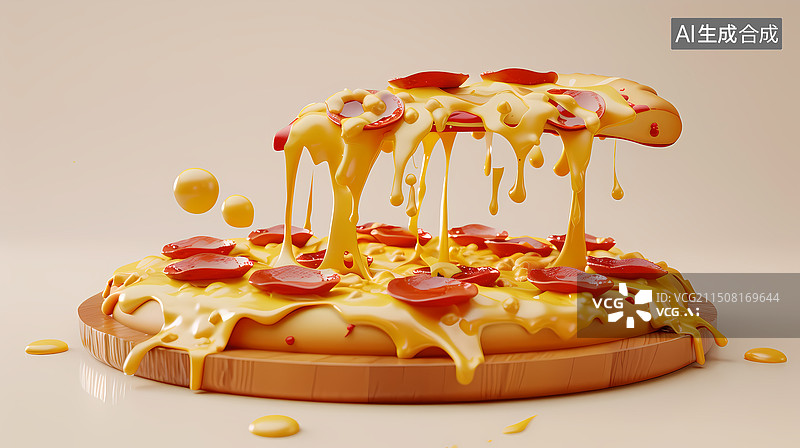 【AI数字艺术】美味披萨特写图片素材