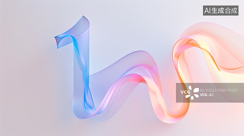 【AI数字艺术】多彩质感数字1图片素材