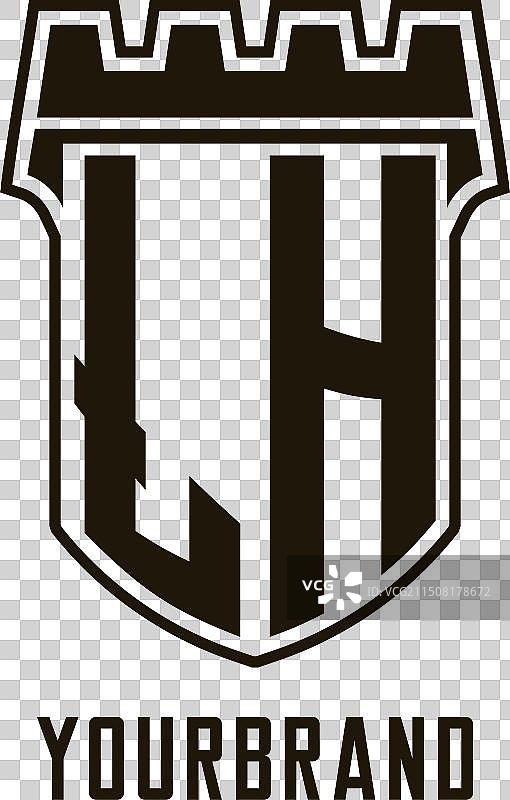 LH字母盾牌堡垒logo设计图片素材