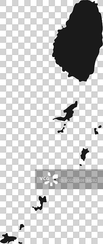 圣文森特和格林纳丁斯高精度地图图片素材