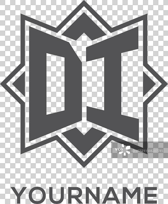 八角星风格字母组合DI标志图片素材