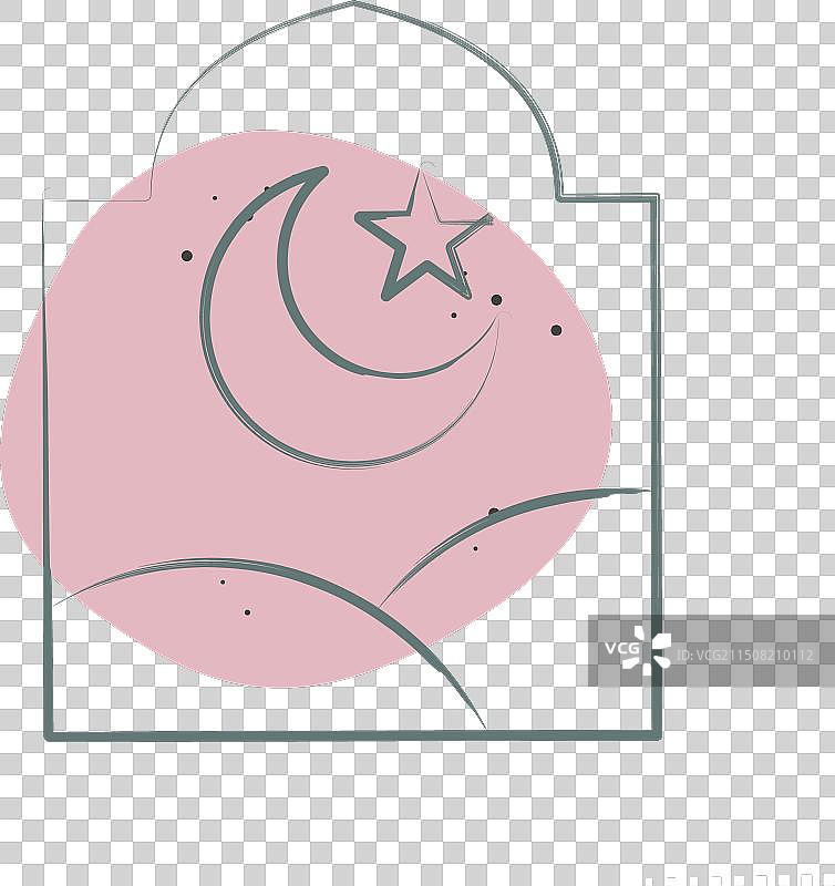 与斋月相关的彩色窗户图标图片素材