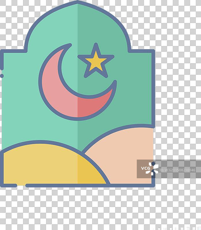 斋月涂鸦窗户图标图片素材