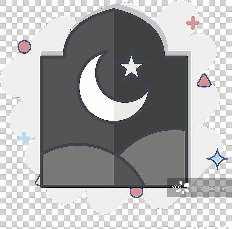 斋月漫画风格窗户图标图片素材