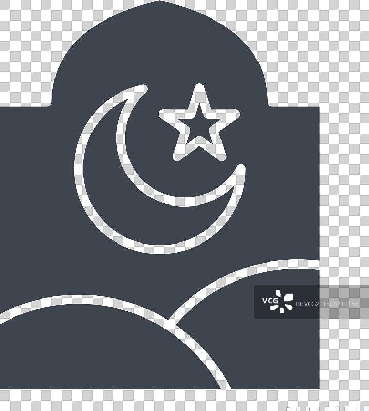 斋月符号字形风格的窗户图标图片素材