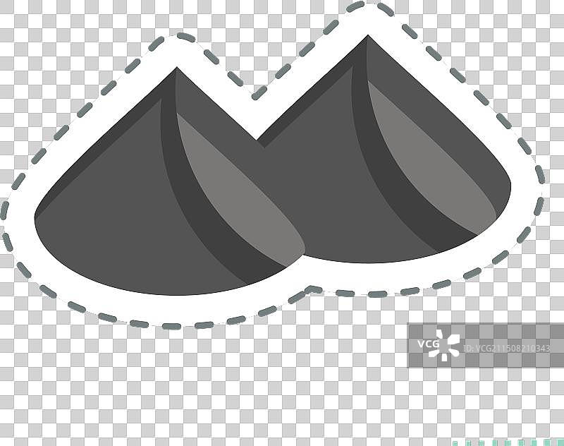 与斋月标志相关的贴纸线条切割萨摩萨三角饺图片素材