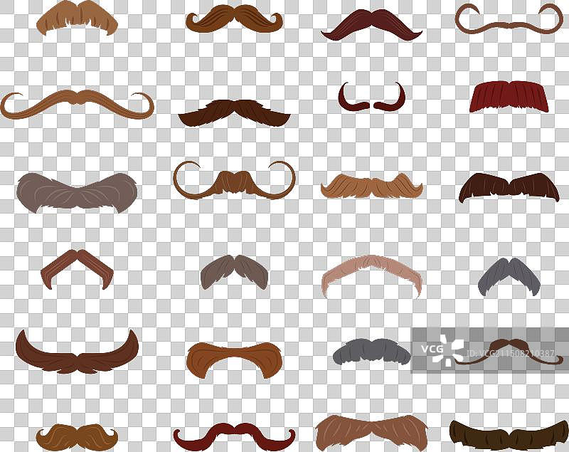 多款卡通扁平胡子图片素材
