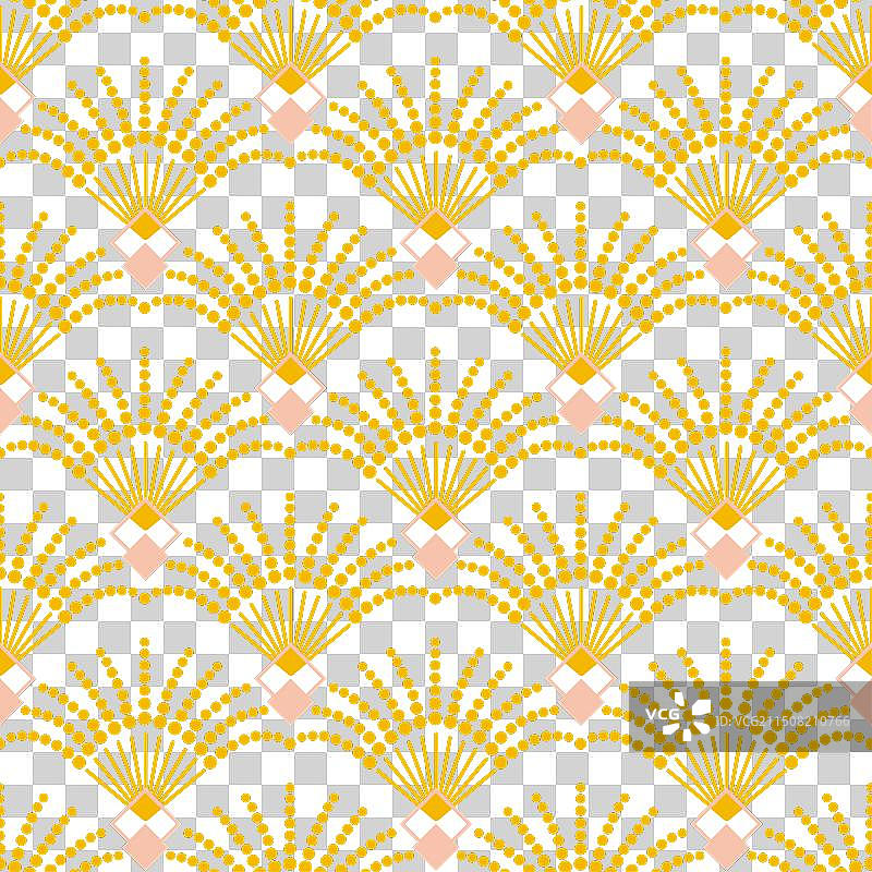 装饰艺术风格金色几何无缝图案图片素材