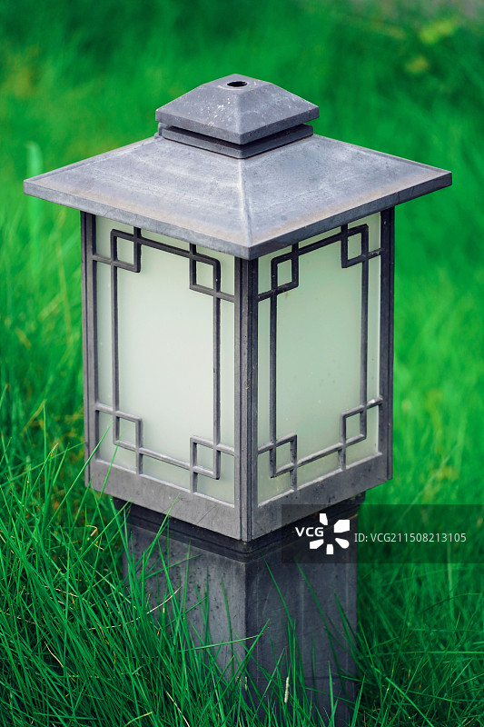 一盏地上的路灯灯箱｜古建筑风格｜灯笼图片素材