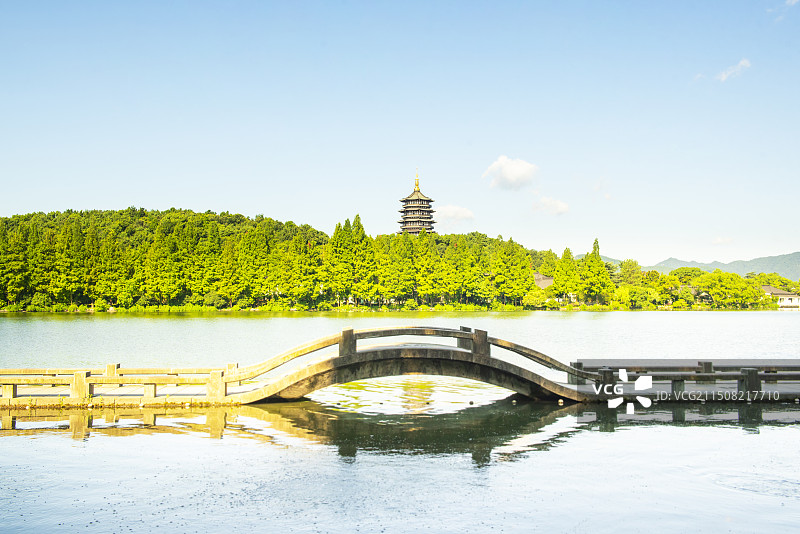 杭州西湖雷峰塔风光 杭州西湖双投桥风光 杭州西湖长桥 杭州西湖风光 西湖风景图片素材