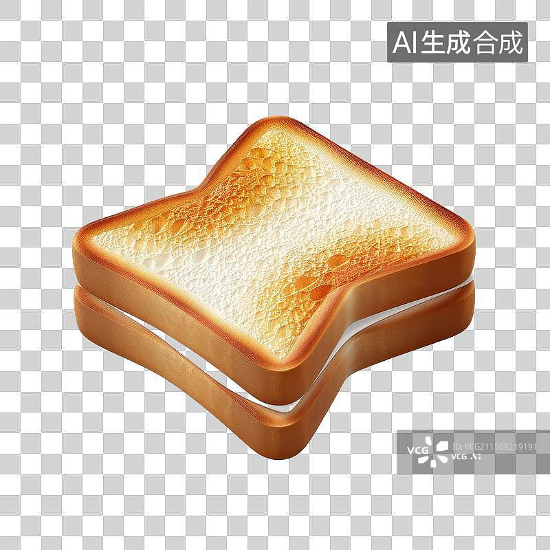 【AI数字艺术】3D渲染美味的夹心面包图片素材