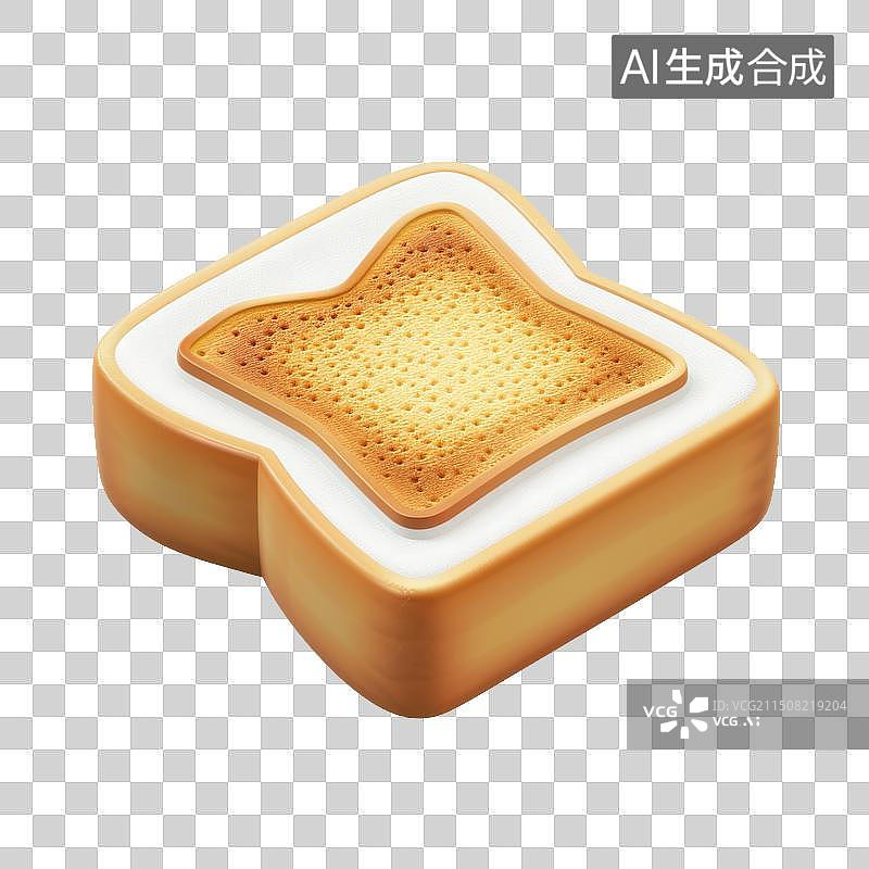 【AI数字艺术】3D渲染美味的夹心面包图片素材