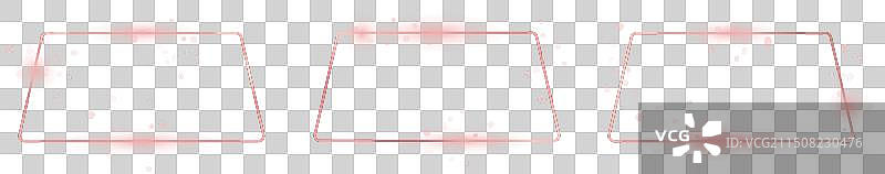 玫瑰金发光圆角梯形形状边框图片素材
