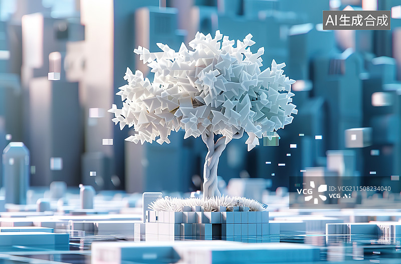 【AI数字艺术】绿色建筑图片素材