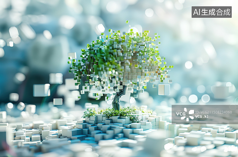 【AI数字艺术】绿色建筑图片素材