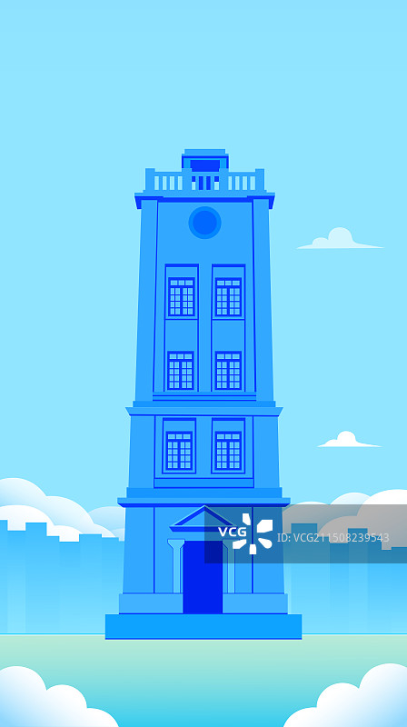 徐州钟鼓楼矢量插画，徐州旅游经济科技贸易全球化一带一路丝绸之路图片素材
