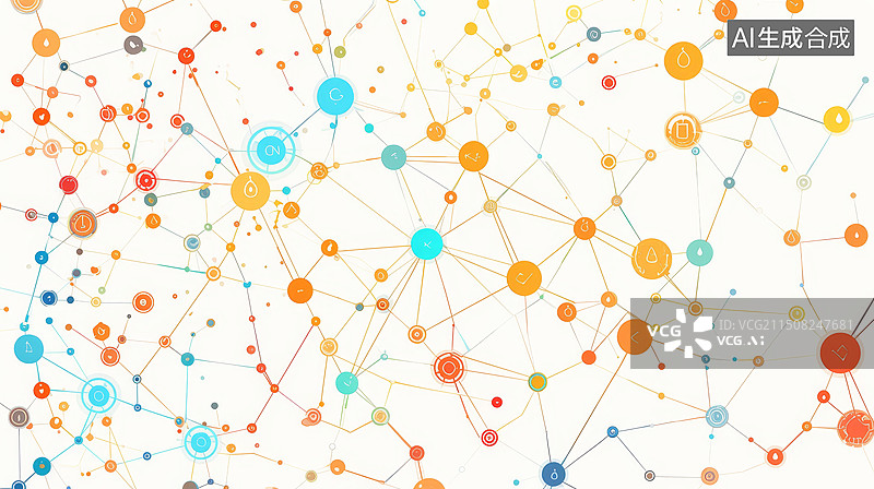 【AI数字艺术】思维导图流程图信息图 线点连接几何抽象图片素材