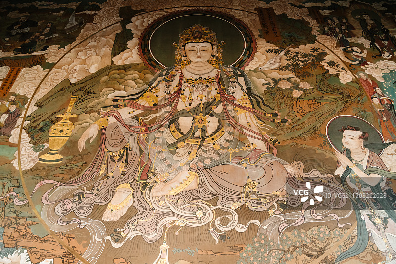 山西大同华严寺壁画图片素材