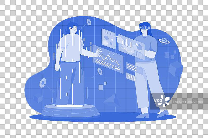 创建元宇宙化身的女人们图片素材