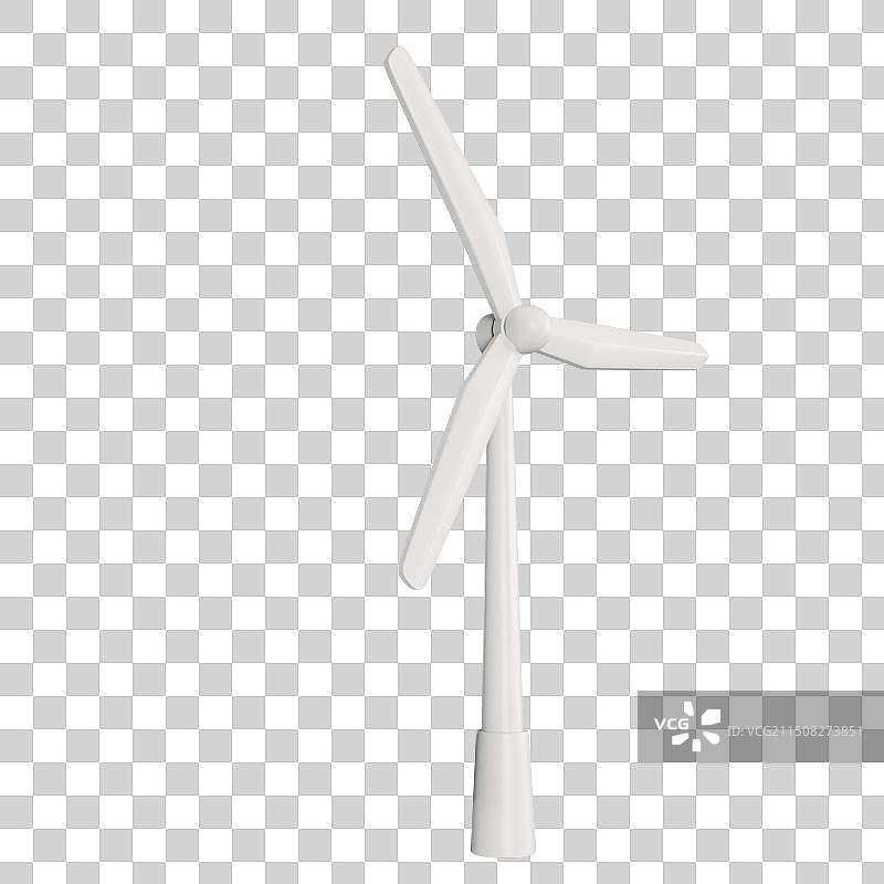 3D立体渲染元素环保风车新能源光伏图片素材