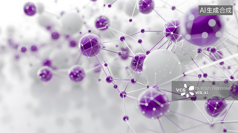 【AI数字艺术】分子结构模型图片素材