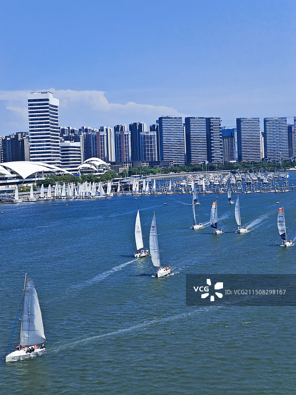厦门五缘湾帆船图片素材