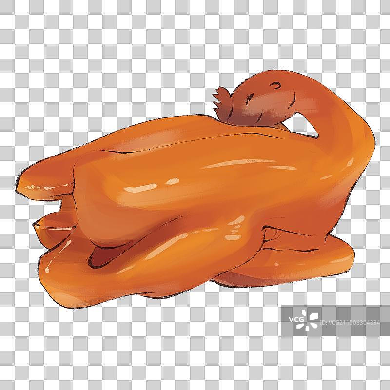 道口烧鸡-河南省美食小吃土特产河南文旅手绘插画元素图片素材