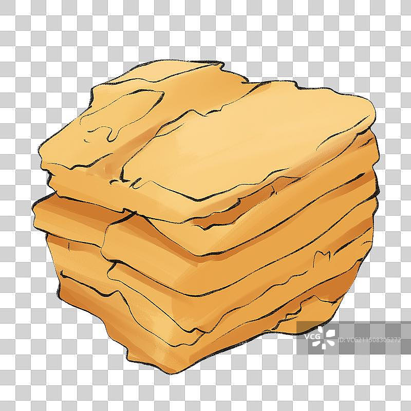 开封花生糕-河南省美食小吃土特产河南文旅手绘插画元素图片素材