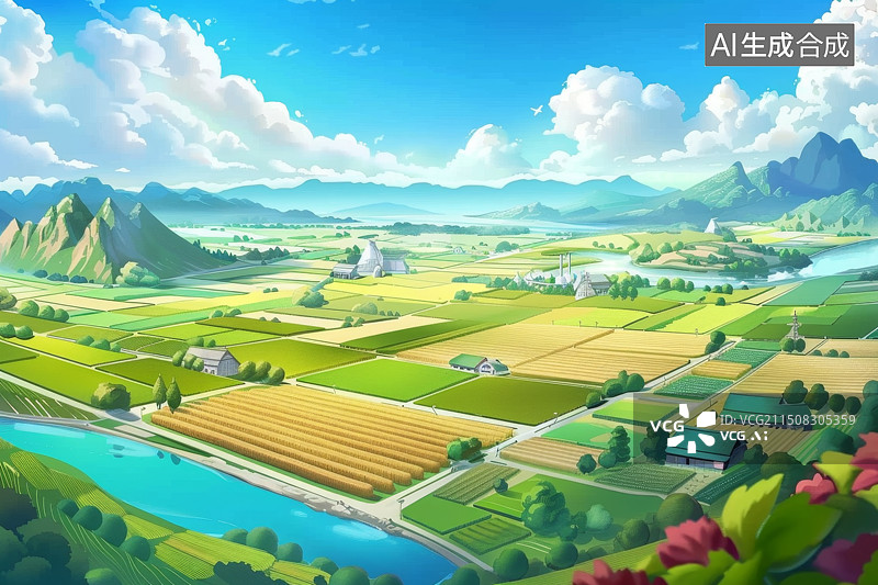 【AI数字艺术】秋日稻田丰收的景象，运输汽车，丰收节乡村振兴图片素材