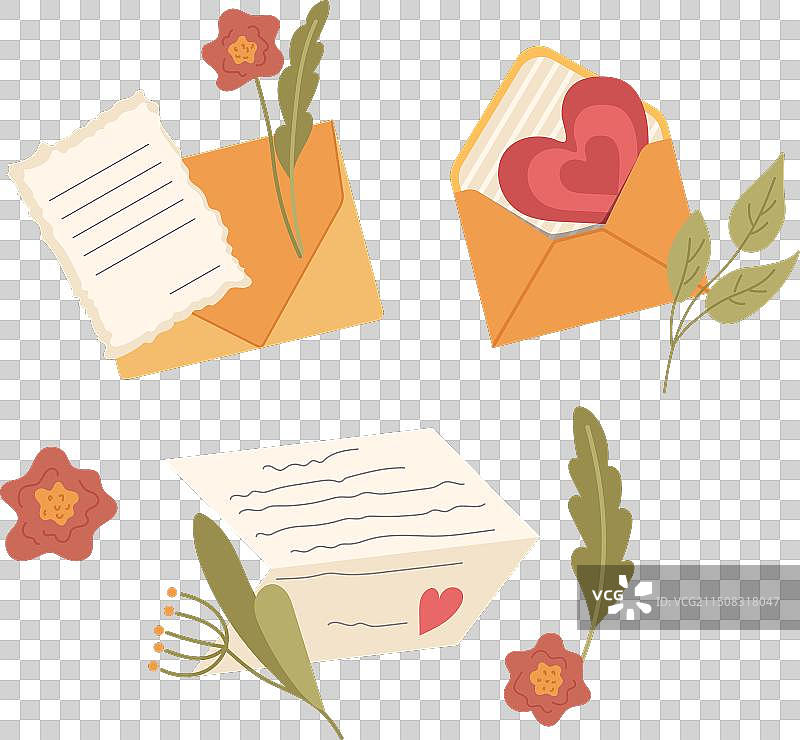 手写文本浪漫信件牛皮纸图片素材