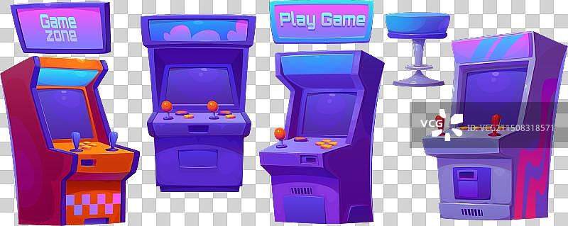 白色背景上的复古游戏机图片素材