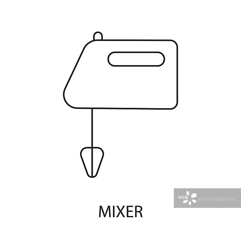 带搅拌棒的混音器线性图标图片素材