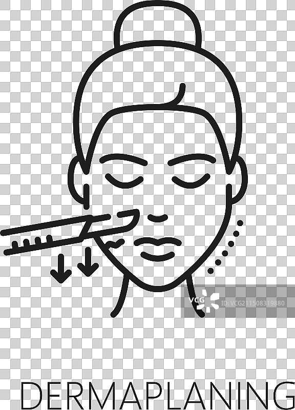 使用刀片进行皮肤护理的图标图片素材