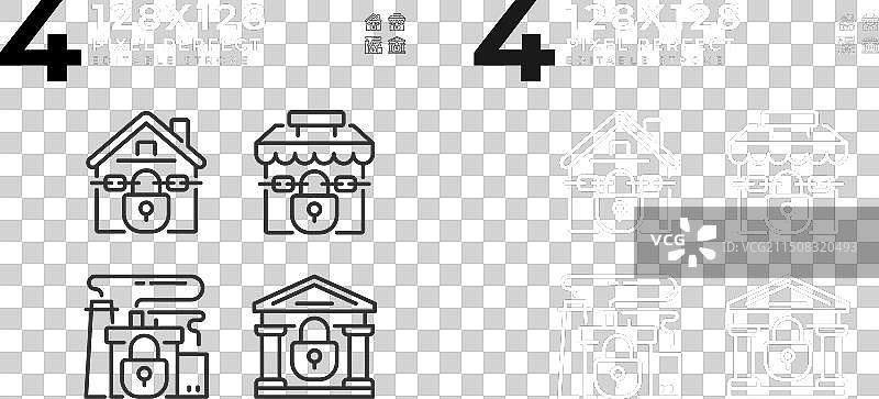 2D可编辑的经济危机图标（浅色和深色）图片素材