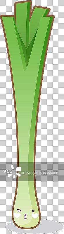 可爱有趣的卡通蔬菜小葱图片素材