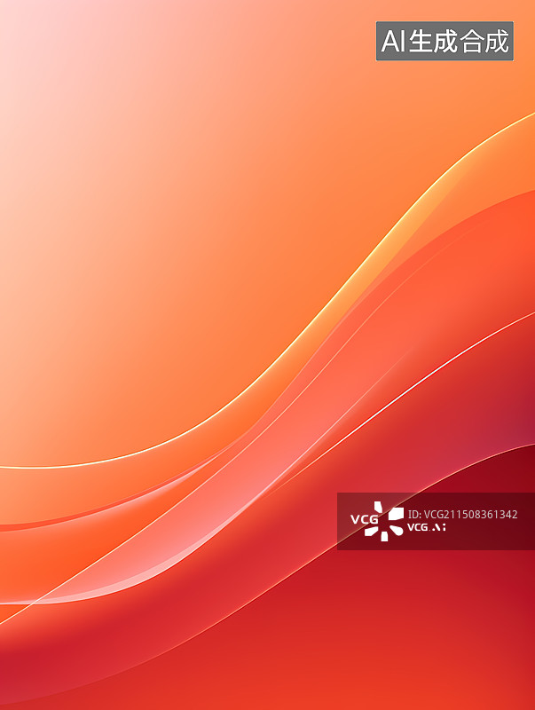 【AI数字艺术】暖色系红色渐变曲线流动质感抽象背景图片素材