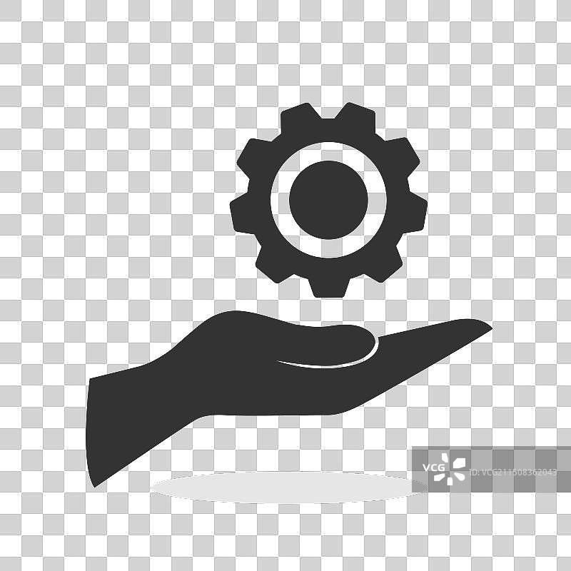 手掌齿轮图标图片素材