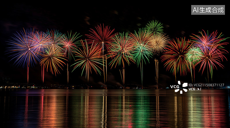 【AI数字艺术】节日烟花背景，烟花，浪漫七夕看烟花图片素材