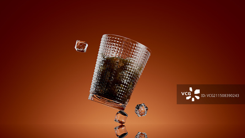 加冰块的美式咖啡图片素材