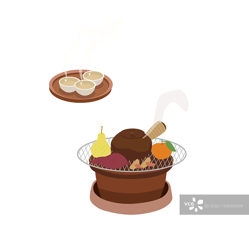 围炉煮茶下午茶烧烤图片素材