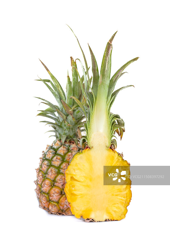 切开的菠萝 白底特写图片素材