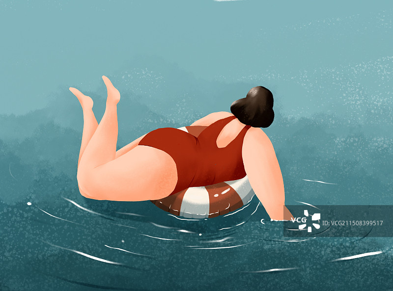 在游泳池里游泳的女人图片素材