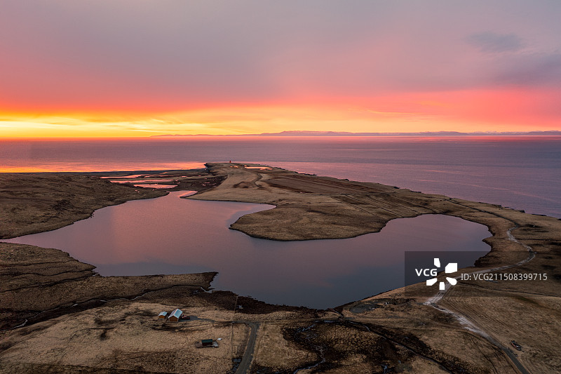 北极圈日落图片素材