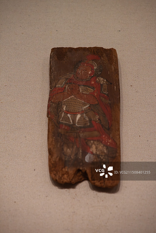 武威市博物馆收藏的西夏文物木板画图片素材
