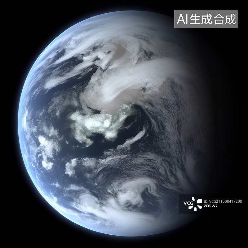 【AI数字艺术】从太空看台风过境，星球图图片素材