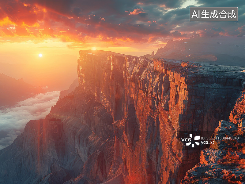 【AI数字艺术】阳光下被侵蚀的山谷摄影图图片素材